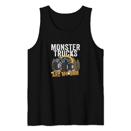 Monster Trucks Are My Jam Vintage Retro Tank Tops