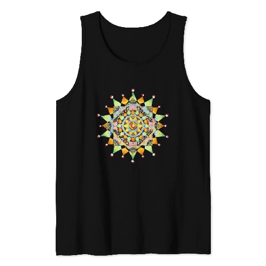 Patchwork Filigree Mandala Tank Tops