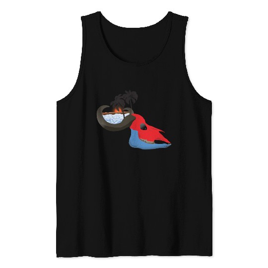 buffalo skull colorful Tank Tops