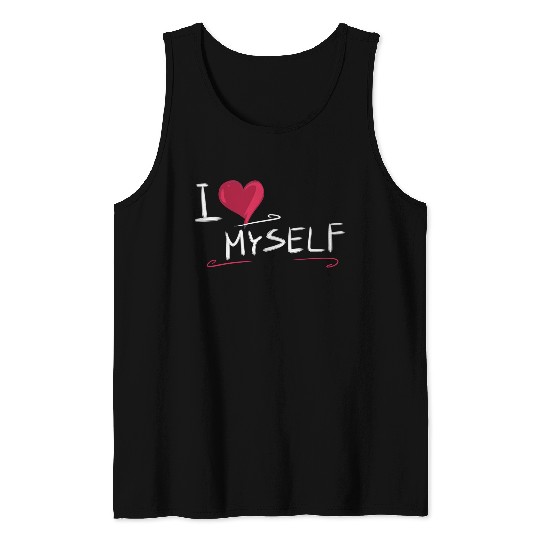 i love me heart text saying Tank Tops