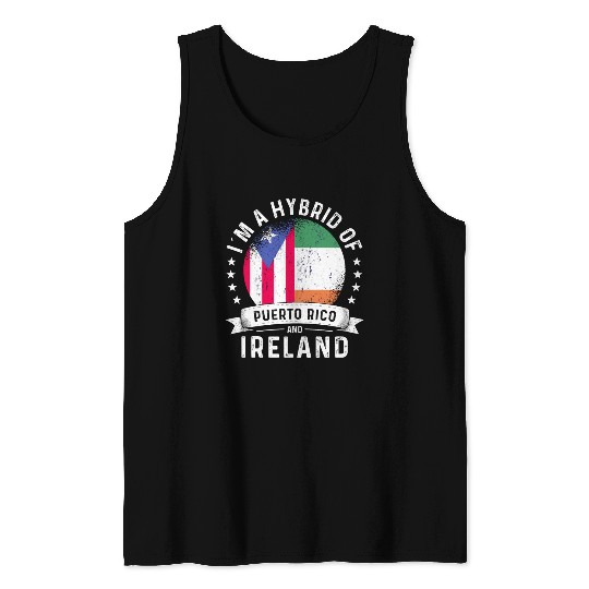 Puerto Rico Flag Ireland Grown Country Flags Tank Tops