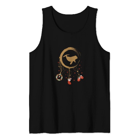 Winter dreamcatcher Christmas Dolphin Tank Tops