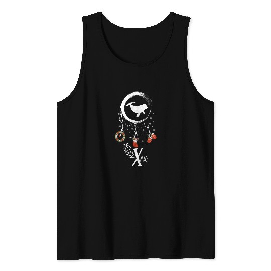 Winter dreamcatcher Christmas Dolphin Tank Tops