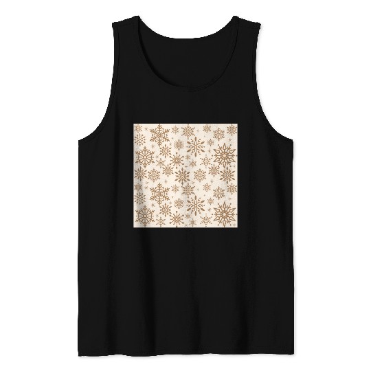 Beige Snowflakes Christmas Pattern Tank Tops
