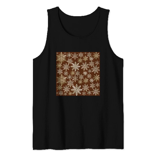 Beige Snowflakes Christmas Pattern Tank Tops