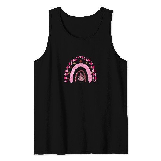 Xmas Christmas Merry and Bright Snowflakes Tank Tops