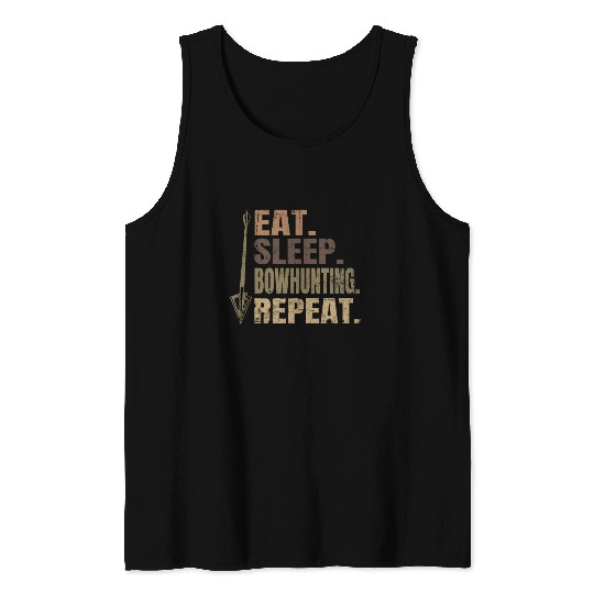 Eat Sleep Bowhunting Repeat Camo Archery Tank Tops