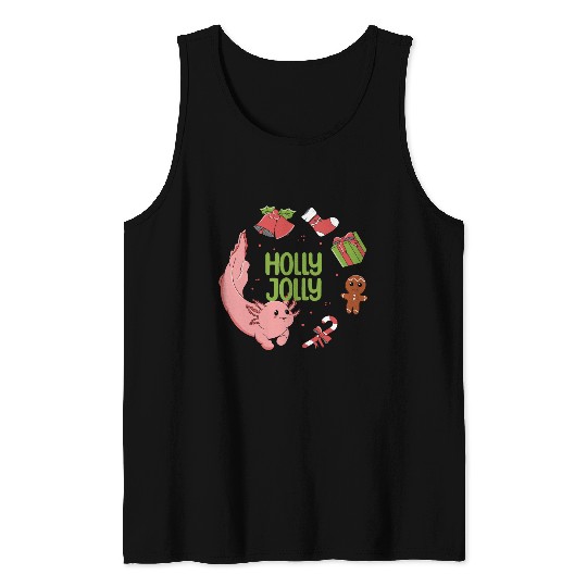 Holly Jolly Axolotl Tank Tops