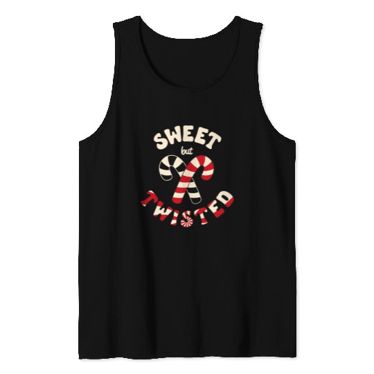 Sweet but twisted candy canes pun Tank Tops