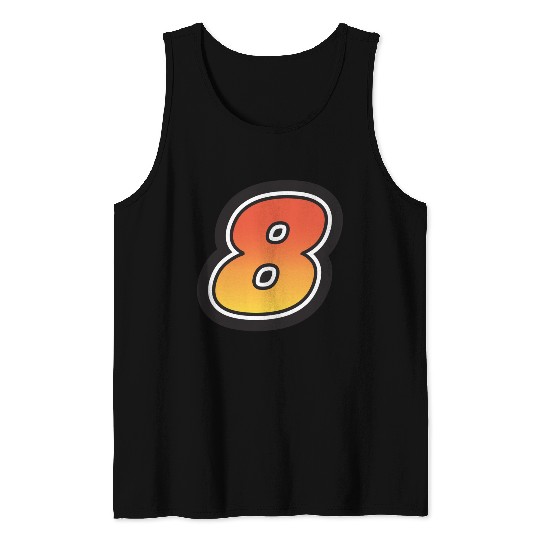 Number Eight 8 Gradient Yellow Orange 3 Stroke Tank Tops