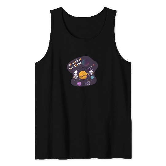 We Used To Live There Cool astronauts on Planets Tank Tops