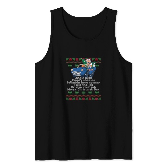 Jingle Bells Empty Shelves Inflation Here Funny Ch Tank Tops