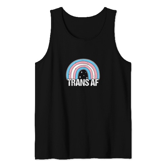 Trans AF Transsexual Transgender Pride Flag Rainbo Tank Tops