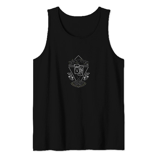 Occult Witchcraft Moth Tarot Cards Witch Gothic As Tank Tops
