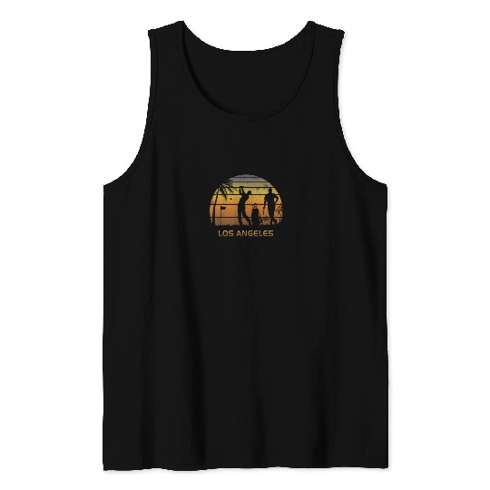 Retro Los Angeles Golf Golfing Fan Golfer Gift Tank Tops