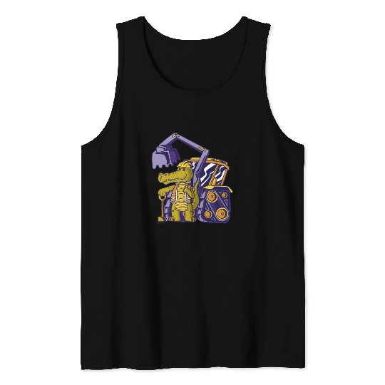 Construction worker alligator Construction worker Tank Tops
