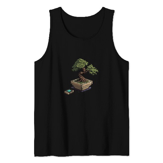 8 Bit Bonsai Tree Tank Tops
