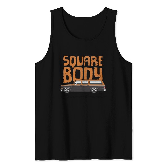 square Burnt Orange Tank Tops