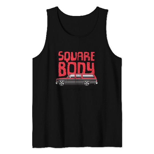 square Cardinal Red Tank Tops