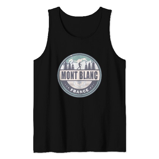 Mont Blanc France French Alps Vintage Hiking Tank Tops