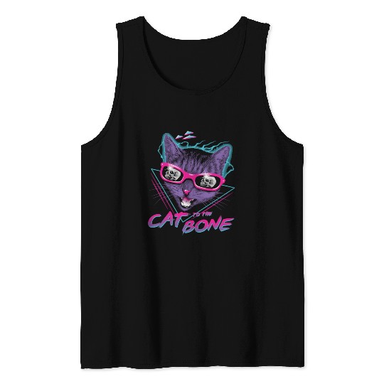 Vaporwave Cat Streetwear Tank Tops