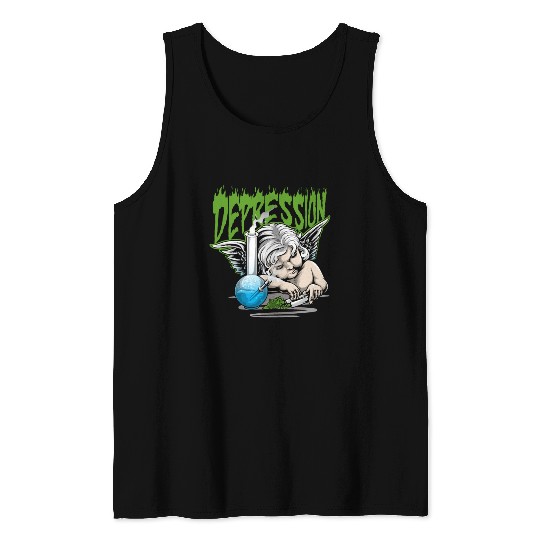 Depression Angel Tank Tops