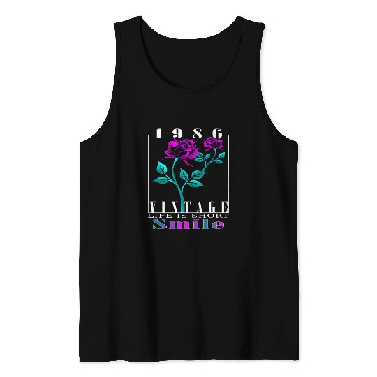 1986 Born Vintage Rose Gift Tank Tops