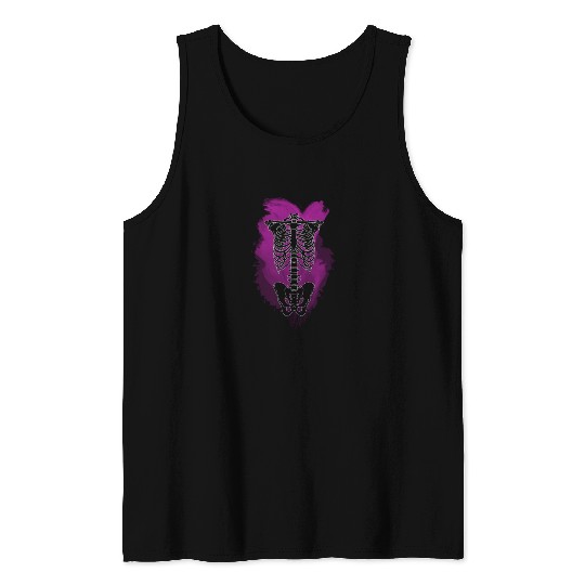 Neon Skeleton Rib Cage Tank Tops