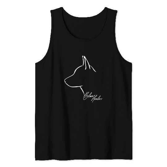 Funny Blue Heeler Profile dog mom Tank Tops