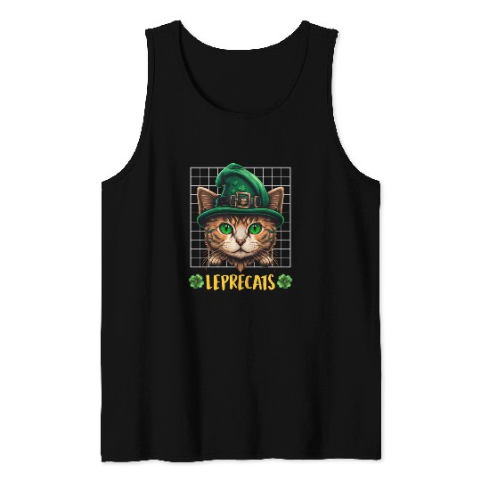 St. Patrick's Day cats leprecats kittens Tank Tops