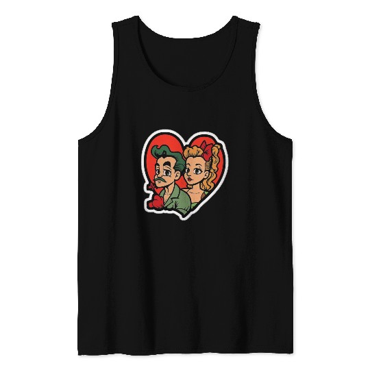Lovely Couple In Valentine’s Day Tank Tops