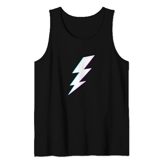 Lightning Bolt Vaporwave Storm Lightning Tank Tops