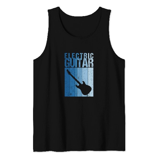 Electric Guitar Guitarist String Musician Retro Tank Tops