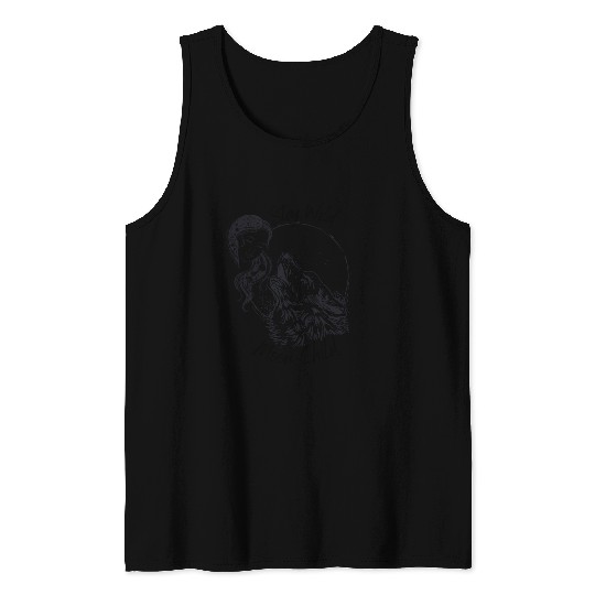 Stay Wild Moon Child Wolf Howling at Moon Goddess Tank Tops