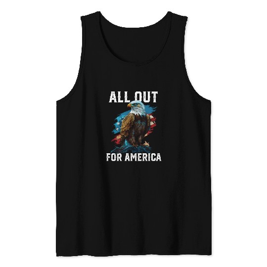 All Out for America American Bald Eagle America Tank Tops
