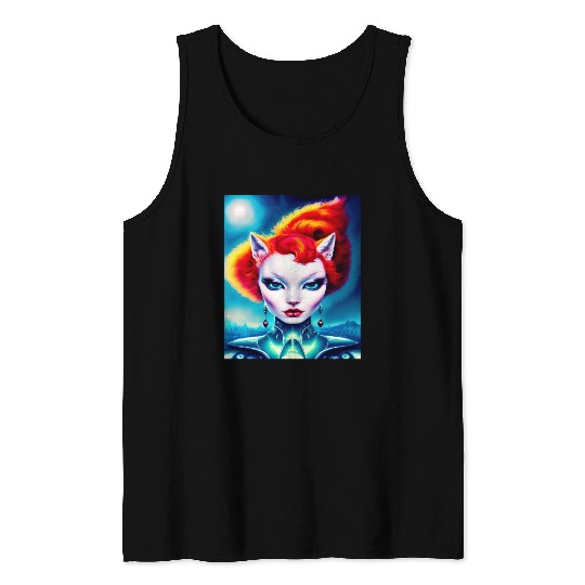 "Alien Cat Woman" Tank Tops