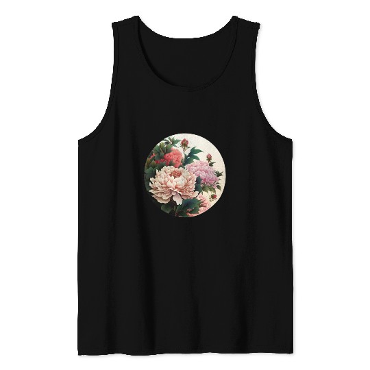 Peony flowers Tank Tops