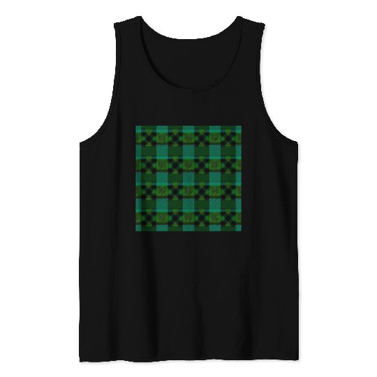 Green and Yellow Tartan A Modern Take Tank Tops