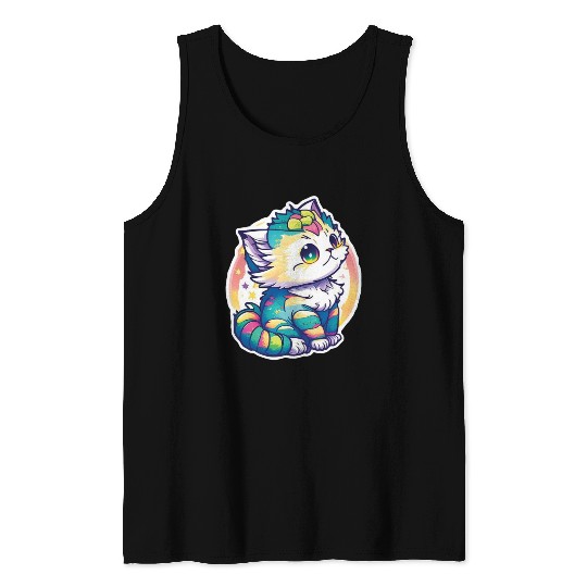 Cute Chibi Kitten Tank Tops
