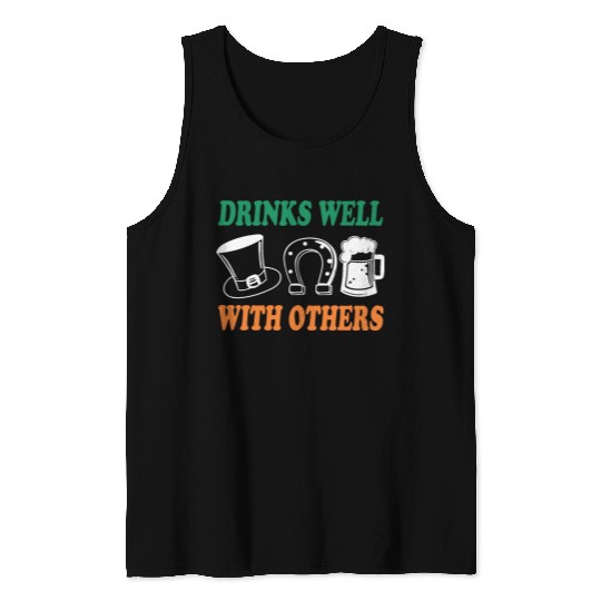 Shamrock Drinks Well With Others St Patrick's Day Tank Tops