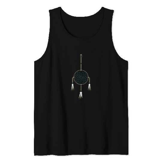 native american dreamcatcher green Tank Tops
