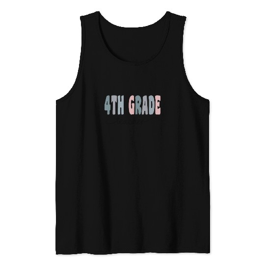 4th Grade Teacher Gift Matching Teacher Squad Tank Tops