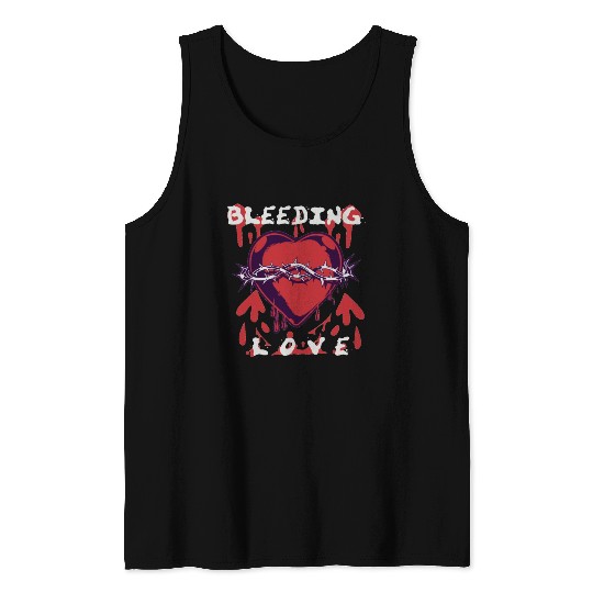 Bleeding love, heart, broken, depressed, dark Tank Tops