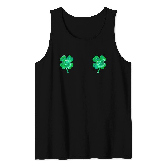 Shamrock Boobs Tie Dye Irish Boobies St Patricks Tank Tops