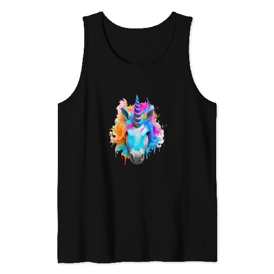 Colourful unicorn Tank Tops