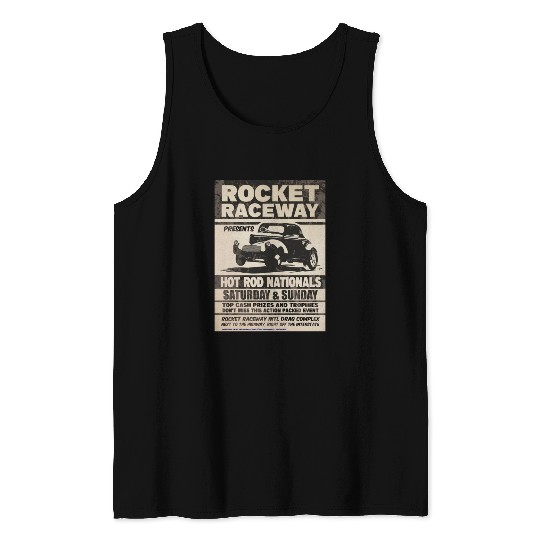 Vintage Hot Rod Classic Drag Racing Poster Tank Tops