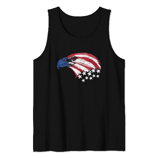 Bald Eagle Us Flag Colors Tank Tops