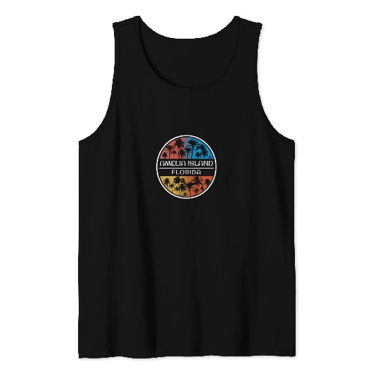Amelia Beach Florida Stylish Vacation Souvenir Tank Tops