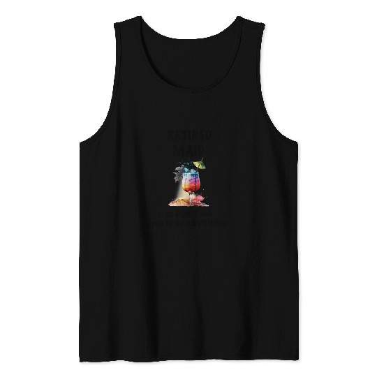 Retired Maid Vacation Tropical Cocktail Umbrella Tank Tops