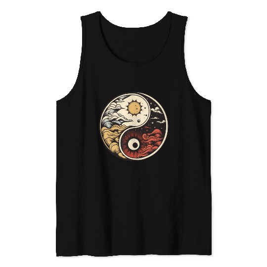 Sun and moon yin yang Tank Tops